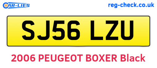 SJ56LZU are the vehicle registration plates.