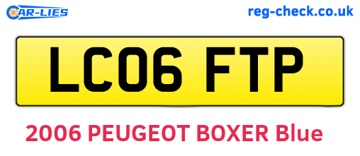 LC06FTP are the vehicle registration plates.