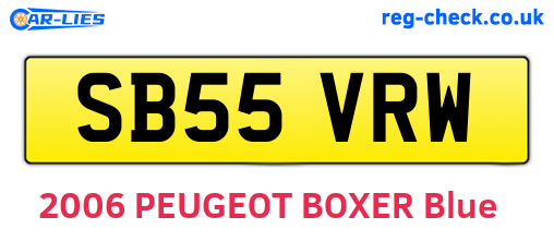 SB55VRW are the vehicle registration plates.