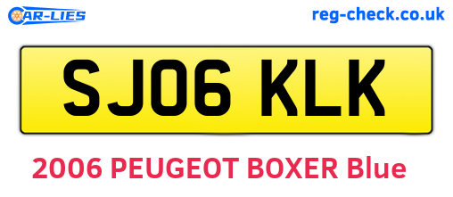 SJ06KLK are the vehicle registration plates.
