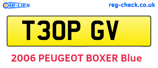 T30PGV are the vehicle registration plates.