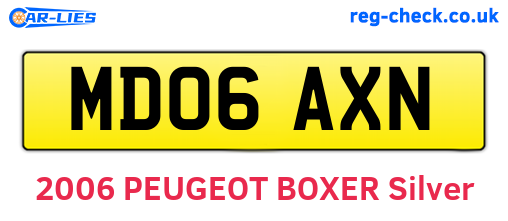 MD06AXN are the vehicle registration plates.