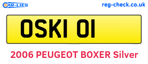 OSK101 are the vehicle registration plates.