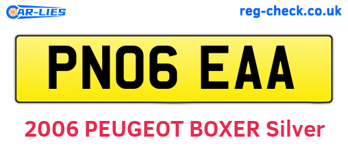 PN06EAA are the vehicle registration plates.