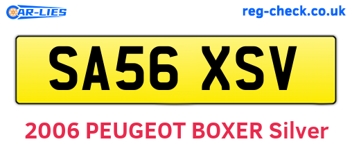SA56XSV are the vehicle registration plates.
