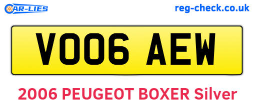 VO06AEW are the vehicle registration plates.