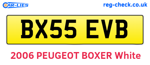 BX55EVB are the vehicle registration plates.