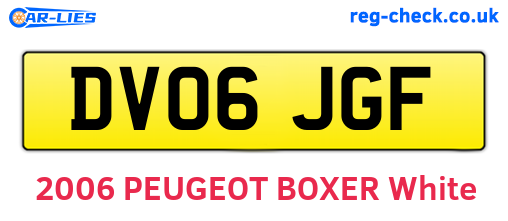DV06JGF are the vehicle registration plates.
