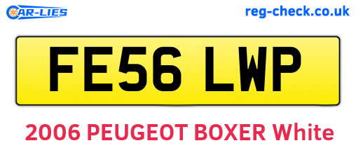 FE56LWP are the vehicle registration plates.