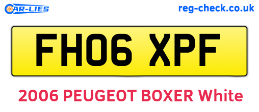 FH06XPF are the vehicle registration plates.