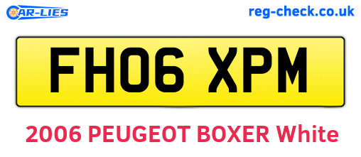 FH06XPM are the vehicle registration plates.