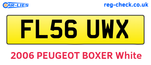 FL56UWX are the vehicle registration plates.
