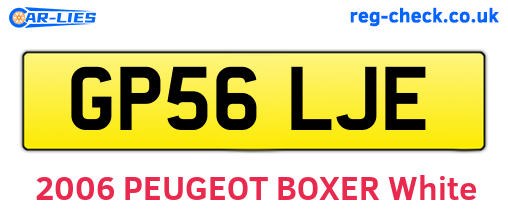 GP56LJE are the vehicle registration plates.
