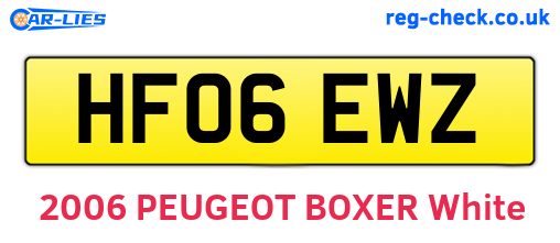 HF06EWZ are the vehicle registration plates.