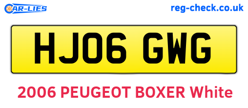 HJ06GWG are the vehicle registration plates.