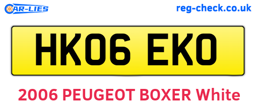 HK06EKO are the vehicle registration plates.
