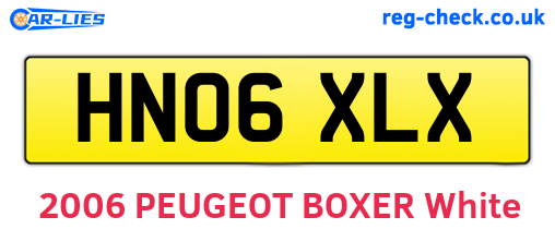 HN06XLX are the vehicle registration plates.