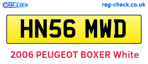 HN56MWD are the vehicle registration plates.