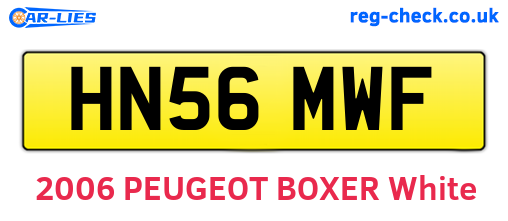 HN56MWF are the vehicle registration plates.