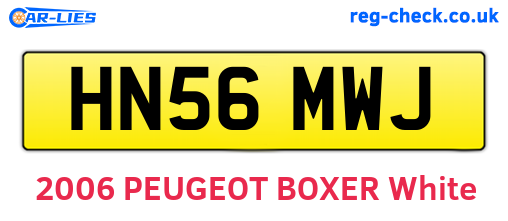 HN56MWJ are the vehicle registration plates.