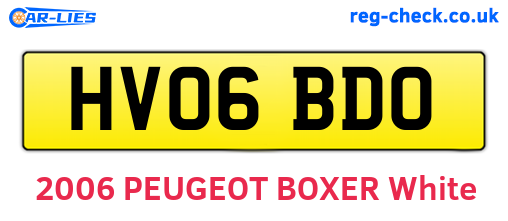 HV06BDO are the vehicle registration plates.