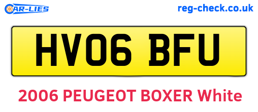 HV06BFU are the vehicle registration plates.