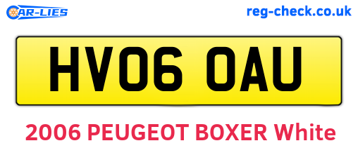 HV06OAU are the vehicle registration plates.