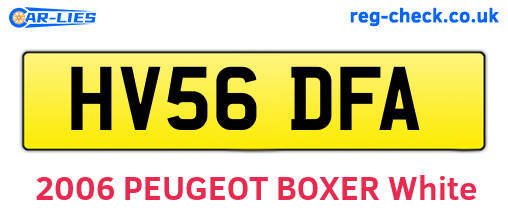 HV56DFA are the vehicle registration plates.