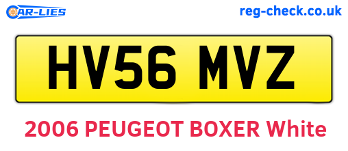 HV56MVZ are the vehicle registration plates.