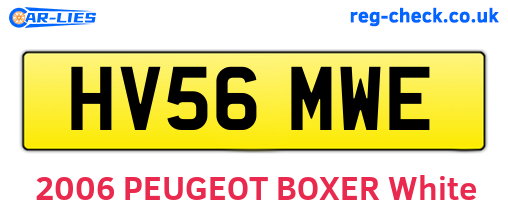 HV56MWE are the vehicle registration plates.
