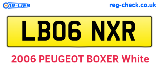 LB06NXR are the vehicle registration plates.