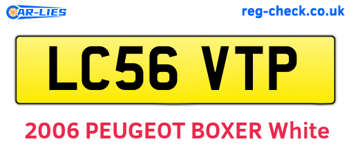 LC56VTP are the vehicle registration plates.