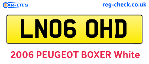LN06OHD are the vehicle registration plates.