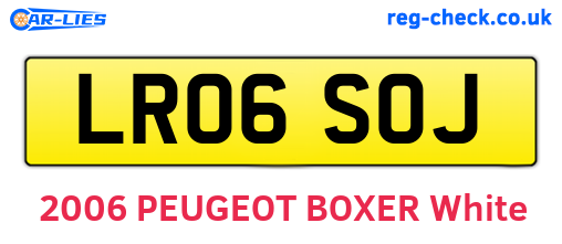 LR06SOJ are the vehicle registration plates.
