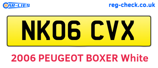 NK06CVX are the vehicle registration plates.