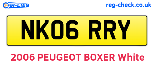 NK06RRY are the vehicle registration plates.