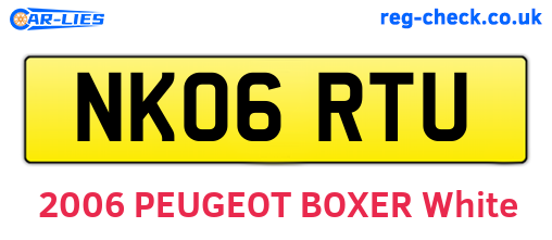 NK06RTU are the vehicle registration plates.
