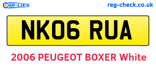 NK06RUA are the vehicle registration plates.