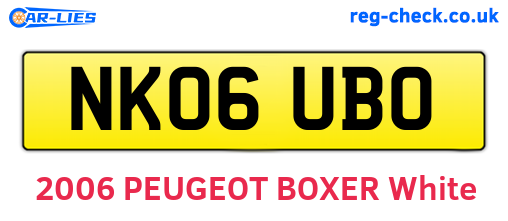 NK06UBO are the vehicle registration plates.