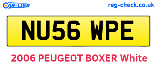 NU56WPE are the vehicle registration plates.