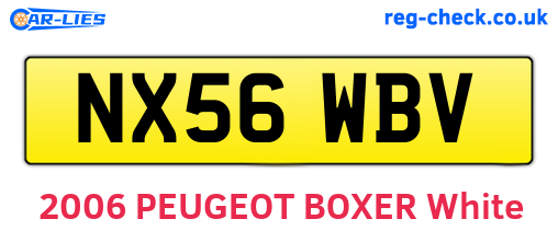 NX56WBV are the vehicle registration plates.