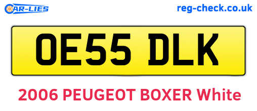 OE55DLK are the vehicle registration plates.