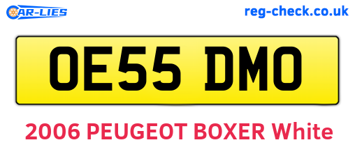 OE55DMO are the vehicle registration plates.
