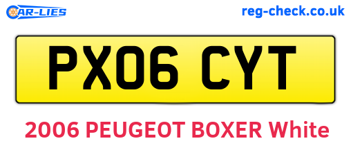 PX06CYT are the vehicle registration plates.