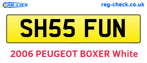 SH55FUN are the vehicle registration plates.
