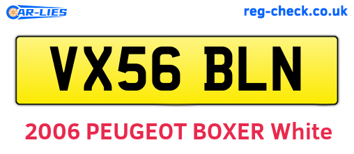 VX56BLN are the vehicle registration plates.