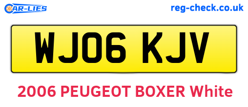 WJ06KJV are the vehicle registration plates.