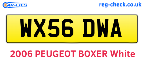 WX56DWA are the vehicle registration plates.