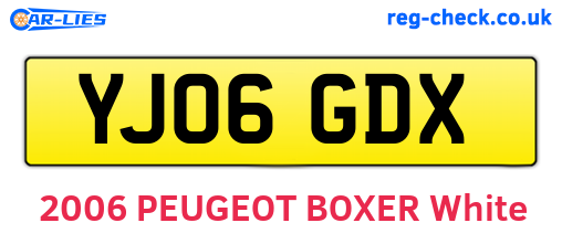 YJ06GDX are the vehicle registration plates.