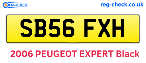 SB56FXH are the vehicle registration plates.